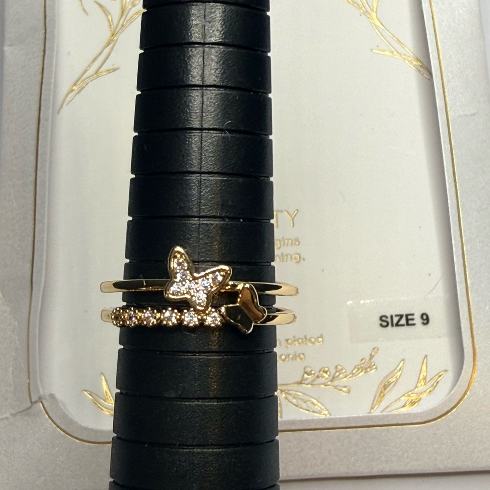 Unwritten -Gold tone Butterfly ring adjustable  - Size 9